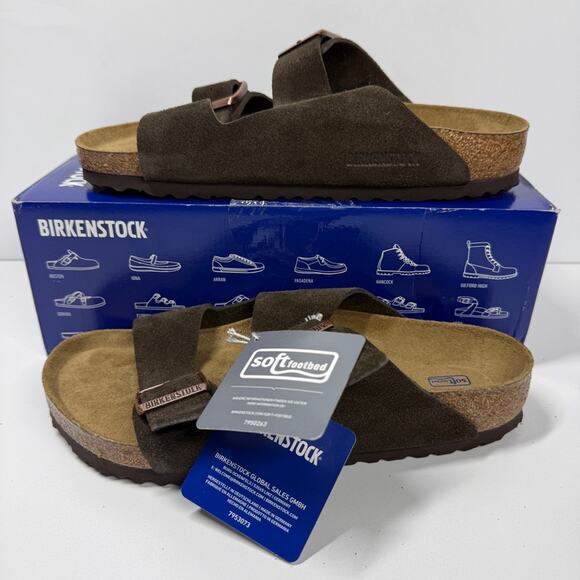 NIB • Birkenstock Arizona Soft Footbed Suede Leather Size:39 L8/M6 Normal Width - Picture 1 of 7